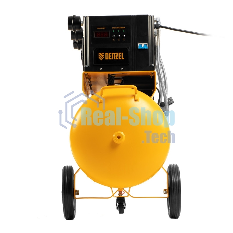 Компрессор безмаслянный малошумный Denzel DLS 2250/100, 2250 Вт, 3х750, 100 л, 410 л/мин блок упр