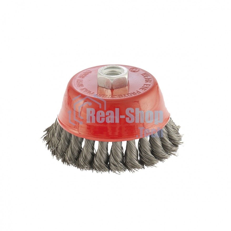 Щетка Matrix для УШМ, 100 мм, М14, Чашка, крученая проволока 0,35 мм