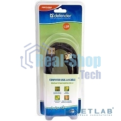 Кабель Defender PRO USB 2.0 кабель удлинительный 1.8м AM/AF, зол.конт, 2фер.фил.