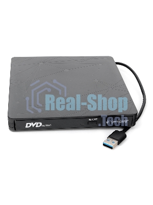 Оптический привод внешний с интерфейсом USB Gembird DVD-USB-03 пластик, черный