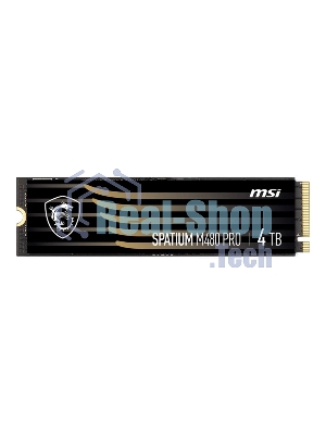 Накопитель SSD MSI SPATIUM M480 PRO, 1000Gb, M.2 2280, PCIe 4.0 x4, NVMe, R/W 7400/6000