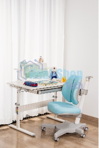 Кресло детское Cactus CS-CHR-3604BL голубой крестов. пластик серый