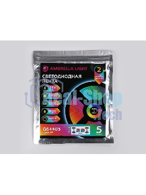 Светодиодная лента Ambrella light GS4403 5050 60Led/ 10W m/ 24V IP20 RGBW+6500K/ 5000*10*1.87mm (5 конт.)