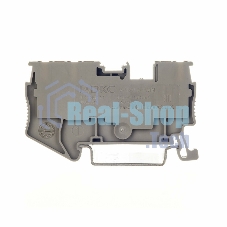 Клемма проходная VPR-2.5-TWIN-GY, зажим push-in, 3 точки подключения, 2.5 кв.мм, серый