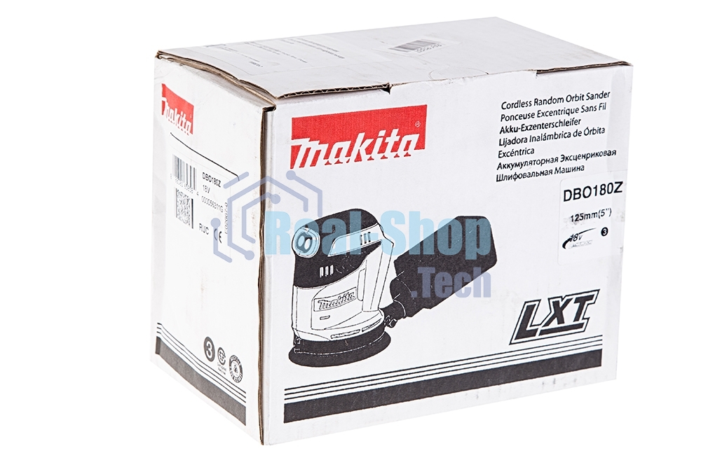 Эксцентриковая шлифовальная машина Makita DBO180Z 18В LiIon ф125мм 7000/9500/11000об/мин ампл.2.8мм 1.7кг