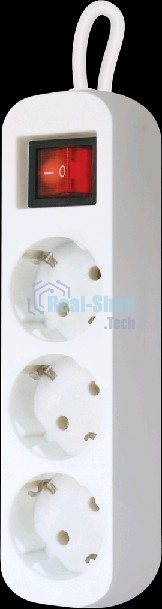 Удлинитель Defender S330 белый 3.0 м, 3 розетки 