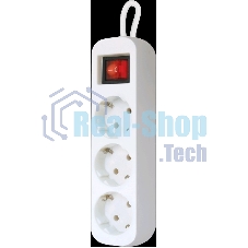 Удлинитель Defender S330 белый 3.0 м, 3 розетки 