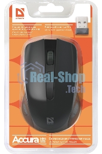 Мышь беспроводная Defender Accura MM-935 черный, 1600 dpi, радиоканал, USB, кнопки - 4