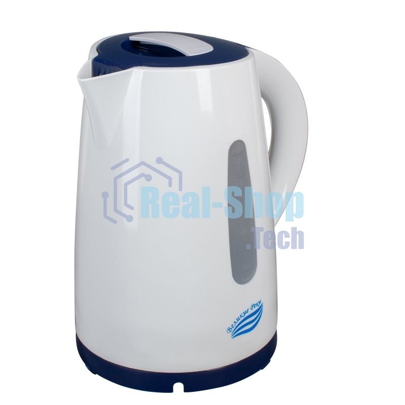 Чайник электрический Великие Реки Томь-1 белый/т.синий