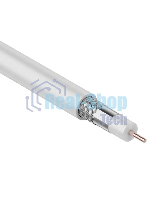 Кабель коаксиальный PROconnect RG-59U, 75 Ом, CCS/Al/Al, 48%, бухта 100 м, белый