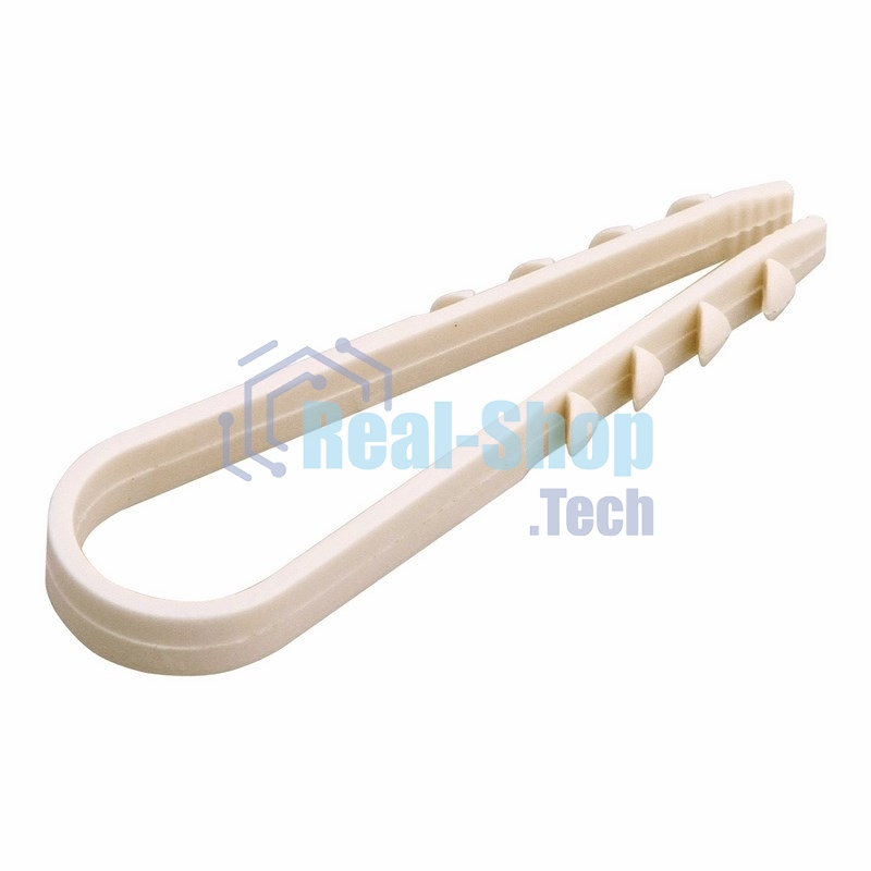 Дюбель-хомут нейлоновый Rexant 11-18 мм, белый, упаковка 100 шт.