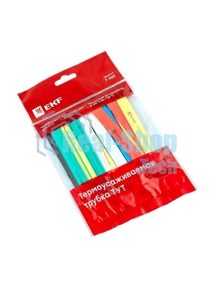 Набор трубок термоусадочных тонкостен. 16/8 (7 цветов по 3шт 100мм) EKF tut-n-16
