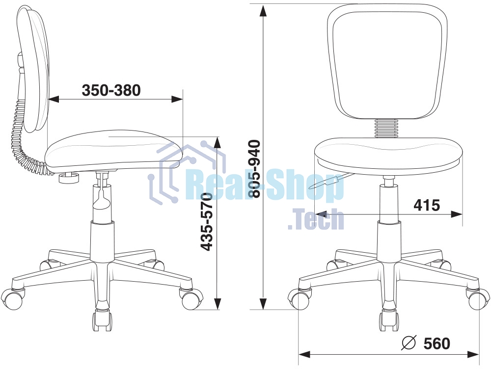 Кресло детское Бюрократ CH-W204NX/ORANGE оранжевый TW-96-1 (пластик белый)