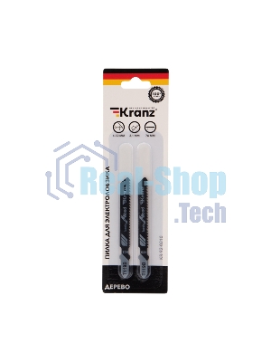 Пилка для электролобзика по дереву Kranz T119B 76 мм 12 зубьев на дюйм 4-30 мм (2 шт./уп.)