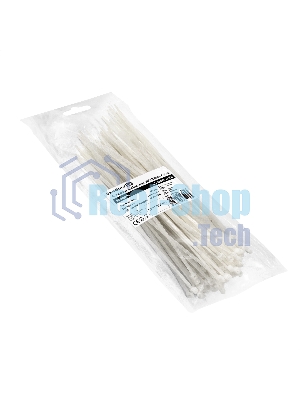 Стяжка (хомут) нейлоновая ExeGate CV66-200x3.6W (нейлон 6.6, 200x3.6 мм, неоткрывающаяся, halogen free, -40°C - +85°C, белая, 100 шт)