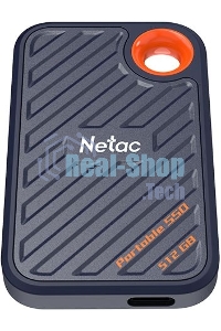 Внешний SSD Netac ZX20, 512 Gb, USB 3.2 Gen 2x2 Type-C, R/W 2000/1800, черный