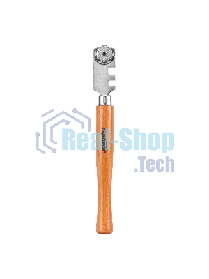 Стеклорез 6-роликовый с деревянной рукояткой Sparta