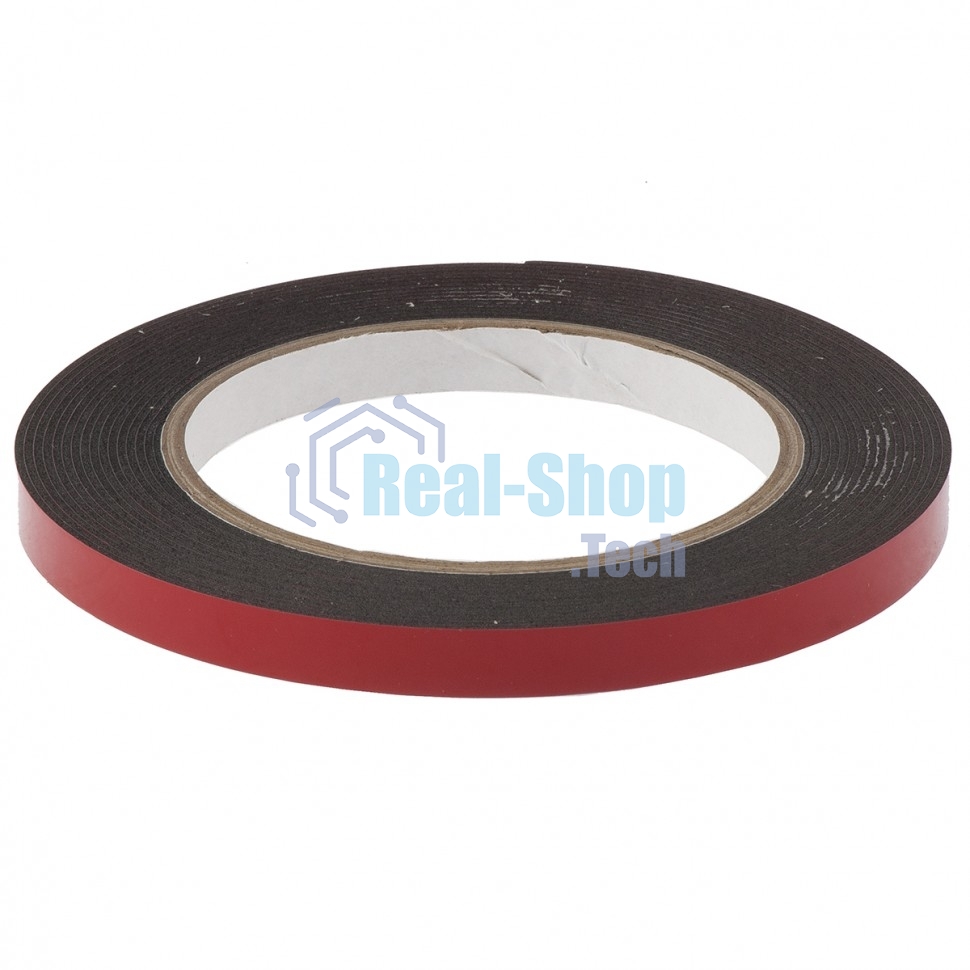 Лента клейкая Matrix на вспененной основе усиленная, двусторонняя, черная, 9 мм х 5 м