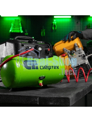 Компрессор воздушный безмаслянный Сибртех BL 1100/6 1100Вт, ресивер 6 литров, 180 л/мин