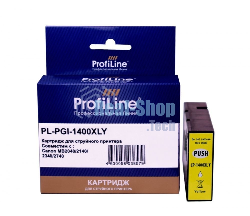 Картридж струйный ProfiLine PL-PGI-1400XLY для принтеров Canon MB2040/MB2140/MB2340/MB2740 с чернилами Yellow