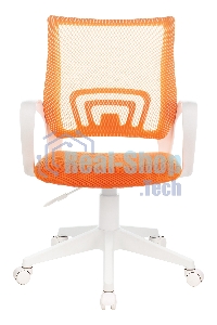 Кресло компьютерное Бюрократ CH-W695NLT TW-38-3 TW-96-1 оранжевый, сетка/ткань, крестовина пластик, пластик белый