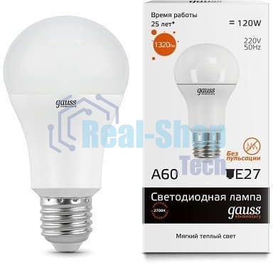 Лампа cветодиодная Gauss LED Elementary 23215A60 15W E27 2700K 1/10/40 груша