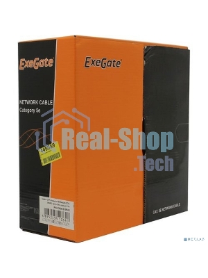 Кабель ExeGate UTP 4 пары кат.5e CCA, 24AWG, бухта 100м, серый, PVC