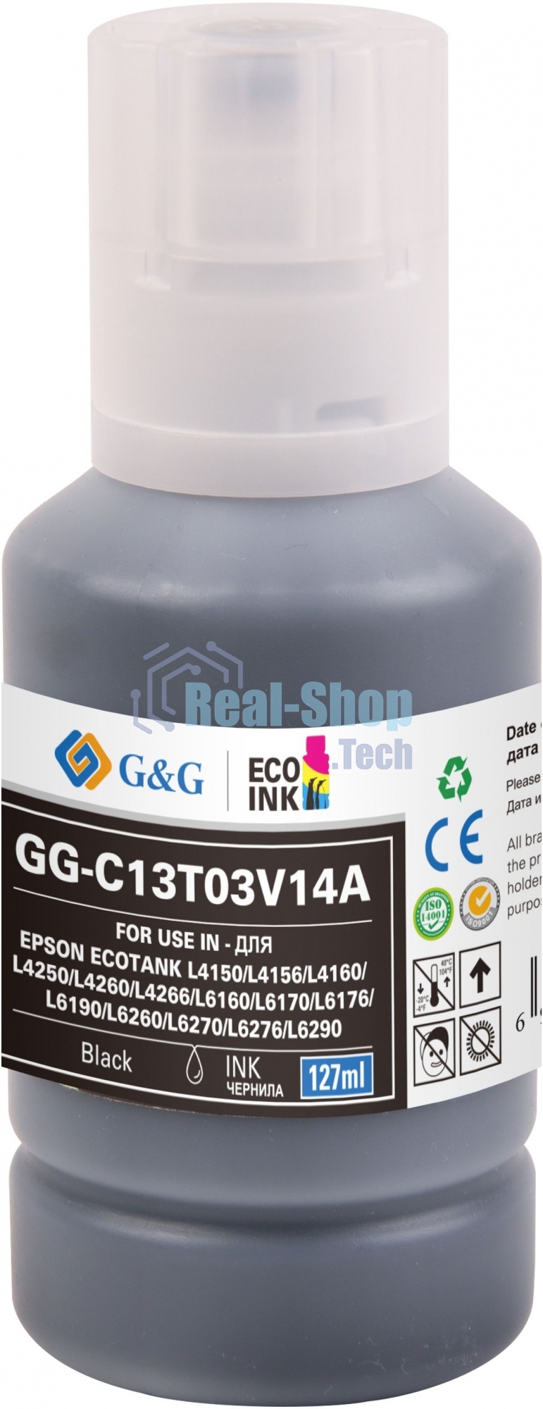 Чернила G&G GG-C13T03V14A 101BK черный127мл для Epson L4150/L4160/L6160/L6170