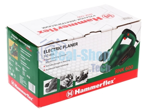 Рубанок Haммer Flex RNK600 12598 147-004 Рубанок 600Вт 17000об/мин нож 82мм срез 1-2мм