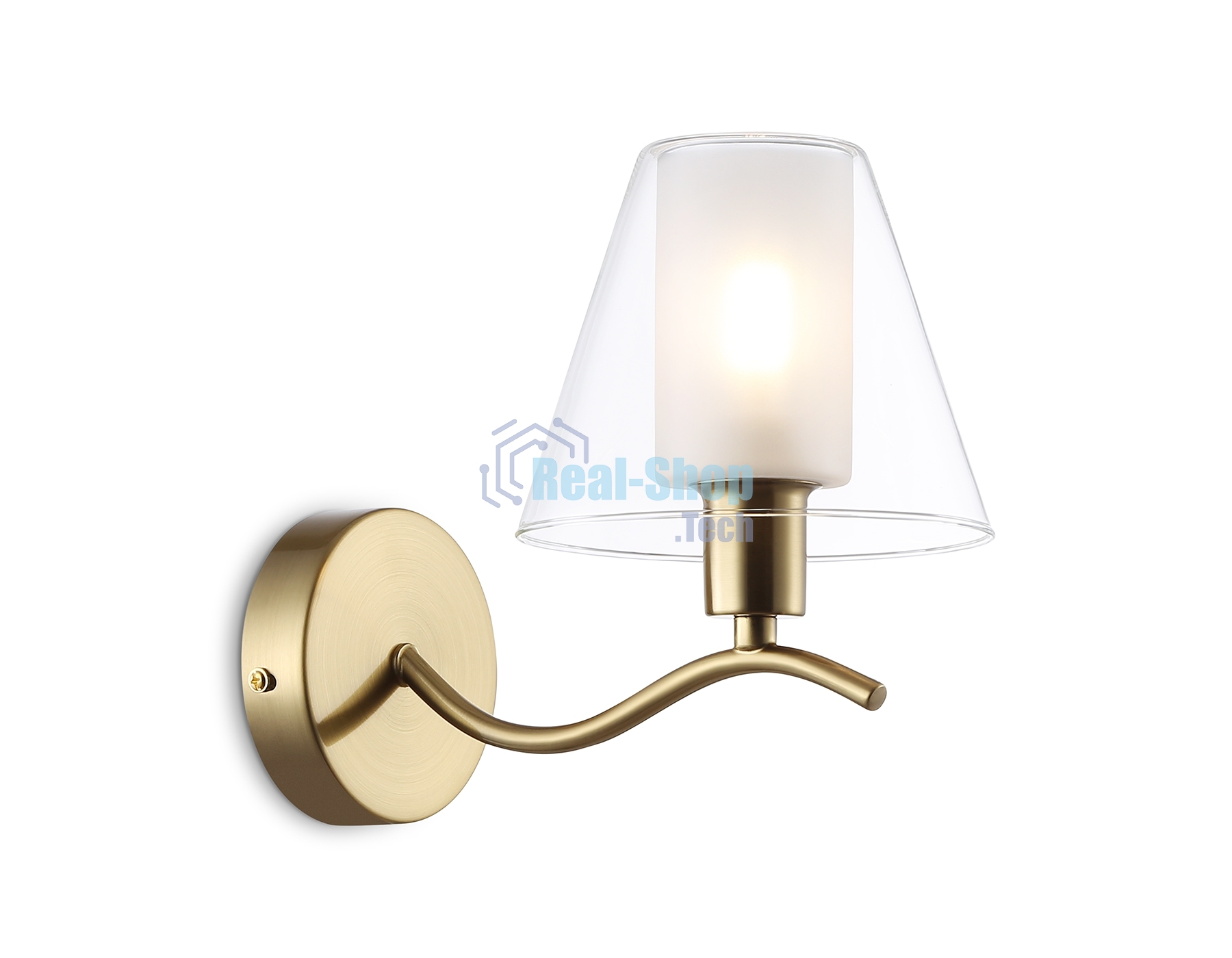 Настенный светильник Ambrella light LH57095 BS/FR латунь/белый матовый E14 max 40W 230*140*200