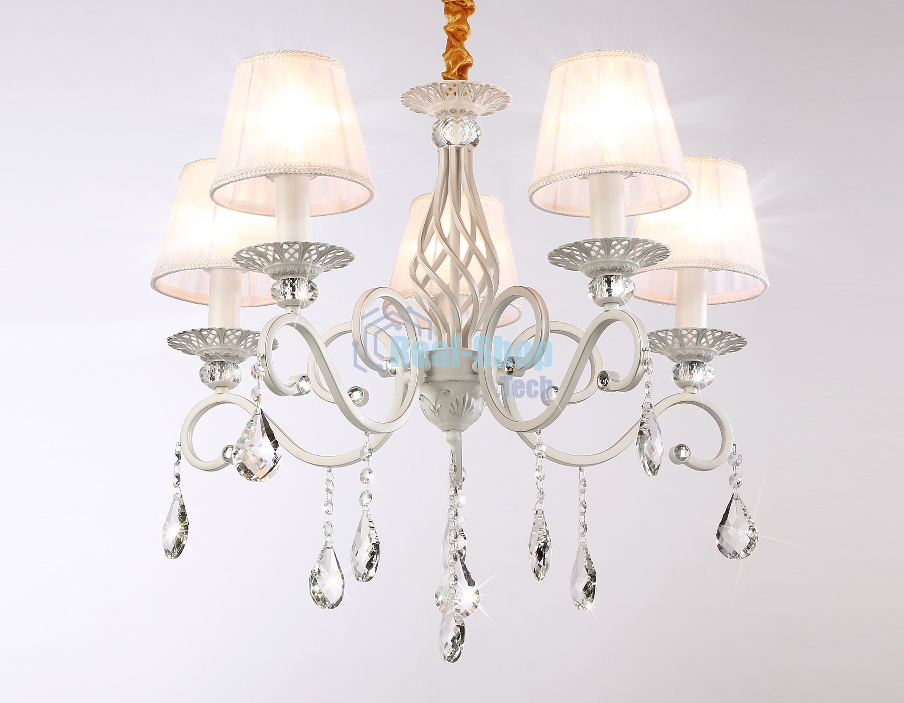 Светильник Ambrella light TR4547/5 WH/SL белый/серебро E14/5 max 40W D565*500