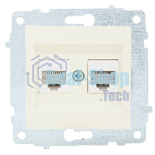 Ovivo Механизм роз. комп. 2-местн. (RJ45 CAT6), крем, 600-000302-230