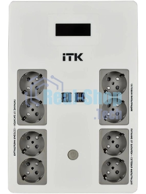 Источник бесперебойного питания ITK Electra EST8-1000VA-1-001 / 1000 ВА / 600 Вт  / 8 x CEE 7 (евророзетка)
