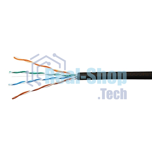 Кабель SkyNet Light UTP outdoor 4x2x0,46, медный, FLUKE TEST, кат.5e, однож., 100 м, box, черный