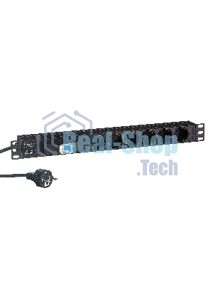 Блок розеток горизонтальный ExeGate ServerPro PDU-19H610 Al-6S-EU2.5-1P, 19