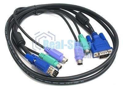 Переключатель D-Link DKVM-CB5Кабель KVM для подключения клавиатуры, мыши и монитора, длина 4,5 м