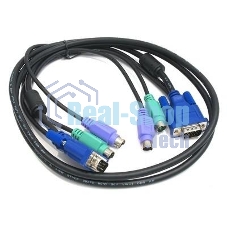Переключатель D-Link DKVM-CB5Кабель KVM для подключения клавиатуры, мыши и монитора, длина 4,5 м