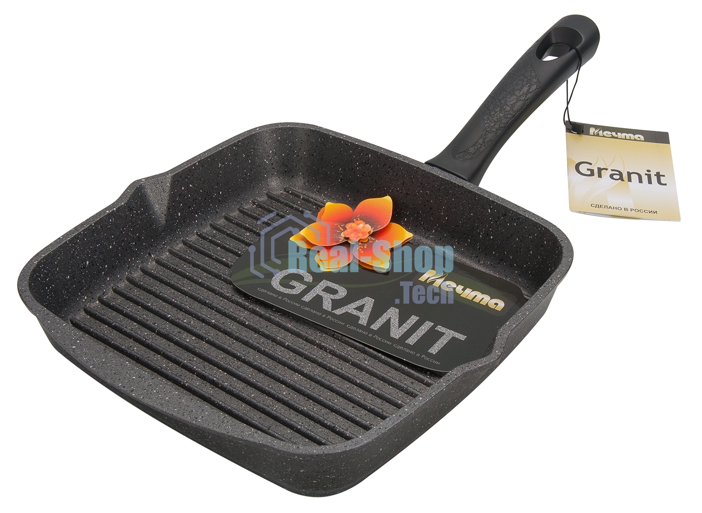 Сковорода МЕЧТА 66701 Гранит 26см 66701 Сковорода - гриль квадратная 26см 