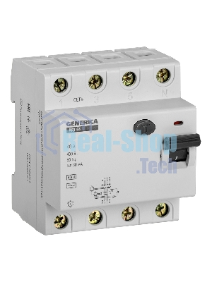 Выключатель дифференциального тока (УЗО) 4п 40А 30мА тип AC ВД1-63 GENERICA IEK MDV15-4-040-030