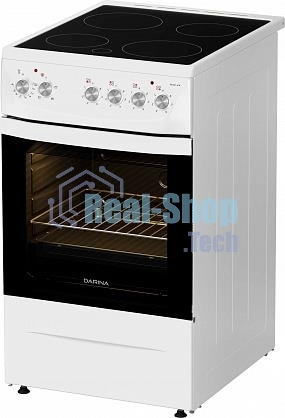 Плита электрическая Darina 1D5 EC 241 614 W белый/черный, конфорок 4 шт, духовка 50 л, 50 см x 85 см x 60 см