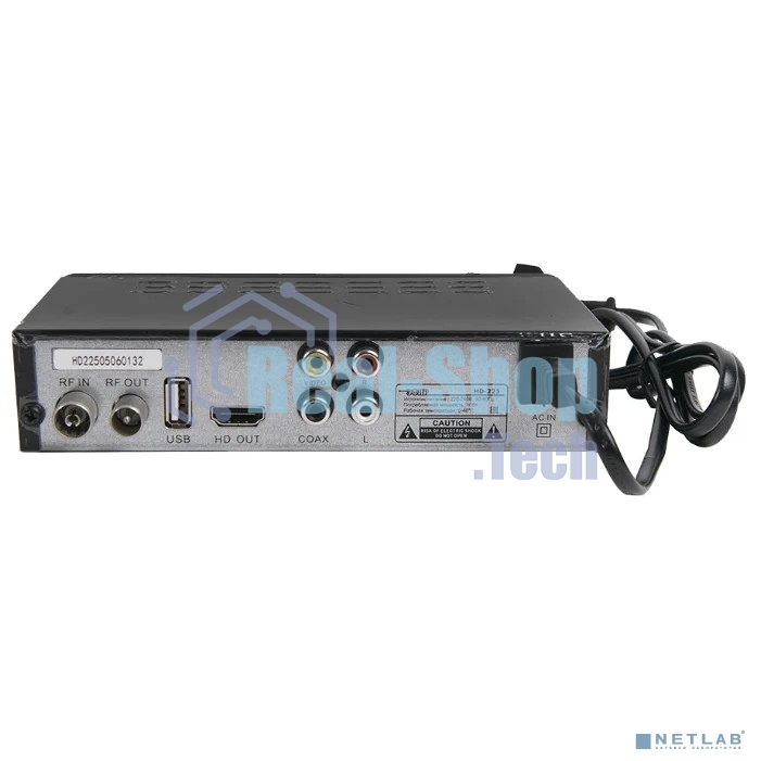 Ресивер эфирный цифровой DVB-T2/C HD HD-225 метал, дисплей DOLBY DIGITAL, Эфир