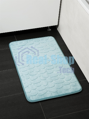 Коврик для ванной Еврогарант Pietra, 50х80 см, аквамарин, память формы