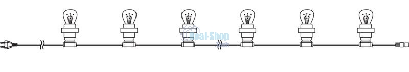 Гирлянда Neon-night LED Galaxy Bulb String 10м, черный каучук, 30 лампx6 LED теплый белый, влагостойкая IP65