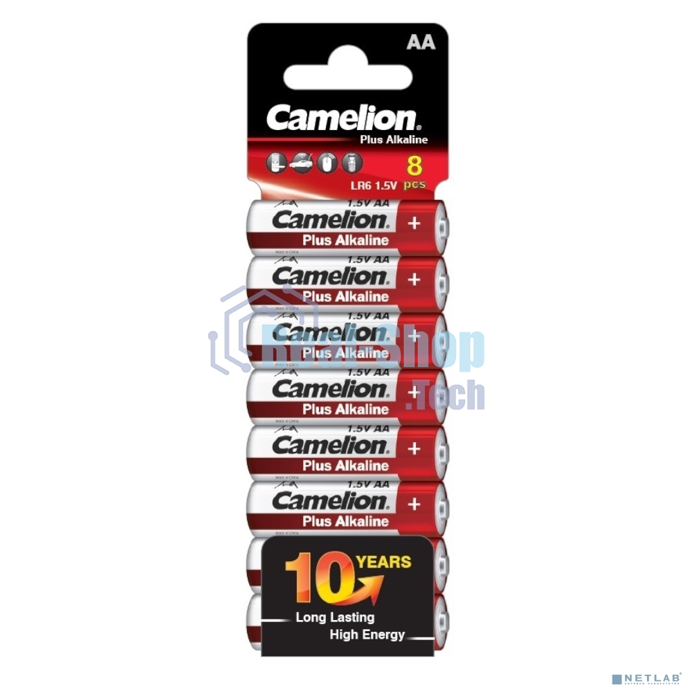 Батарейки Camelion Plus Alkaline SP8 LR6 (LR6-SP8, 1.5В)(8 шт. в уп-ке)