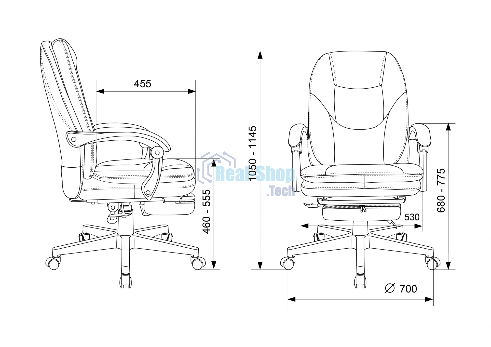 Кресло руководителя Бюрократ CH-868N-BF слоновая кость, эко.кожа, крестов. пластик, подст. для ног