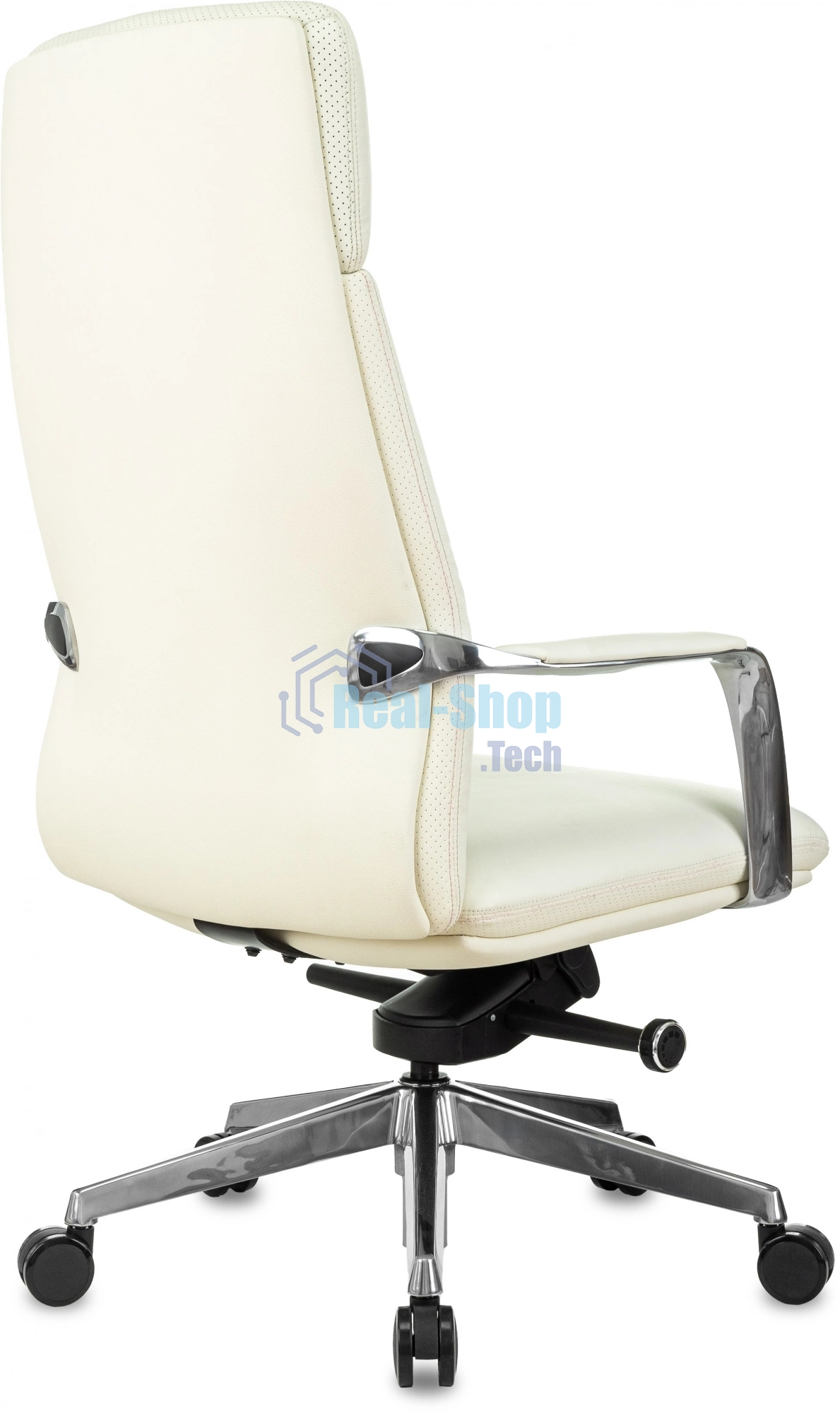 Кресло руководителя Бюрократ VEGA белый, кожа, крестов. алюминий