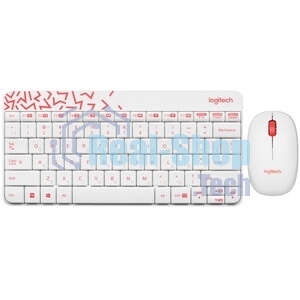 Комплект клавиатура+мышь Logitech MK240 Nano беспроводной, USB, 1000 DPI, белый