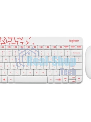 Комплект клавиатура+мышь Logitech MK240 Nano беспроводной, USB, 1000 DPI, белый