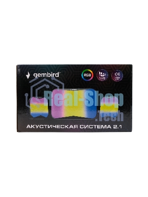 Акустическая система 2.1 Gembird SPK-21R, 11Вт, пластик, рег.громкости, RGB подсветка, черный