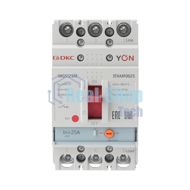 Выключатель автоматический MGS125 3P 20-25A 25kA YON MGS125M-3TAMF0025